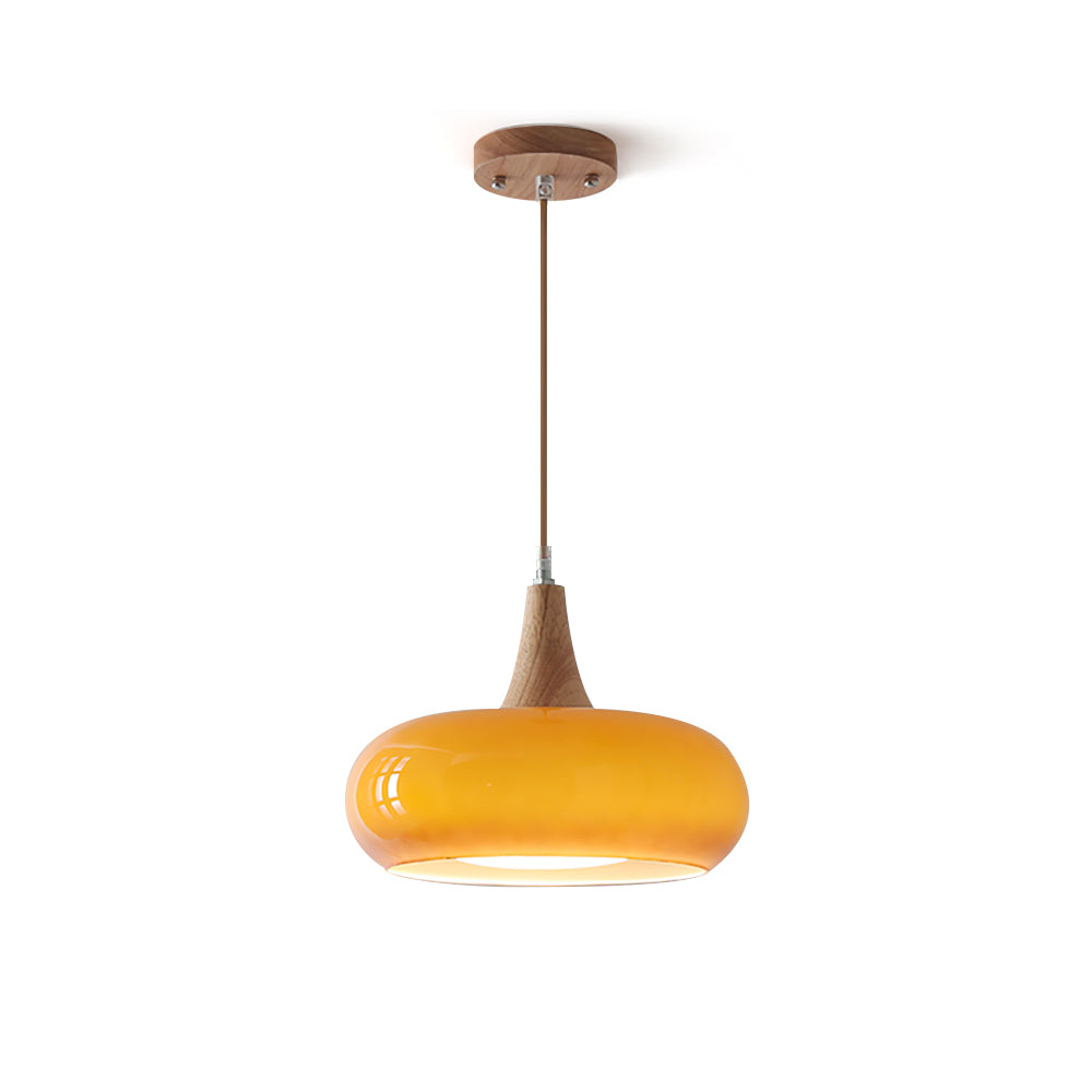 Praktyczna przytulna ciepła kolorowa szklana lampa wisząca do wnętrz domowych