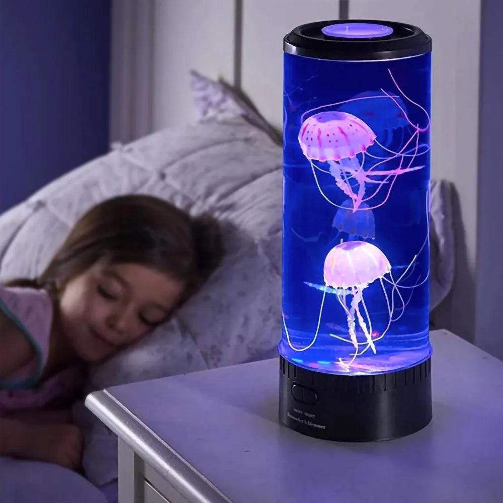 Hipnotyzująca lampa kształcie meduzy z delikatnymi kolorami LED