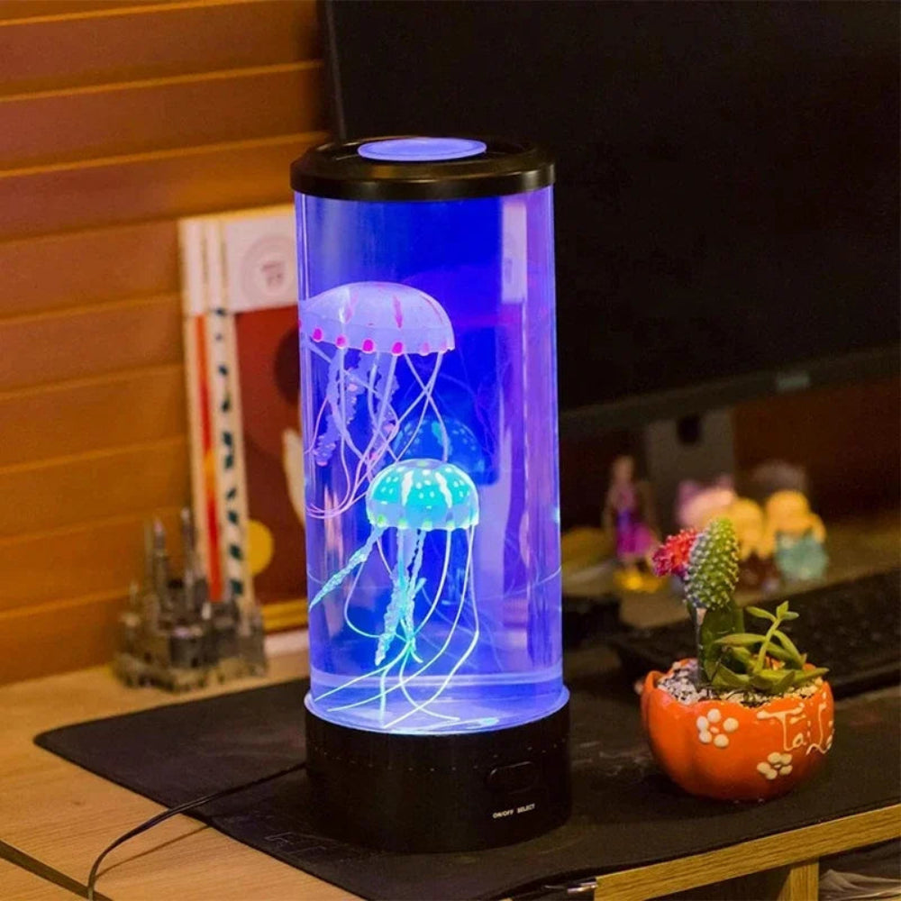 Hipnotyzująca lampa kształcie meduzy z delikatnymi kolorami LED