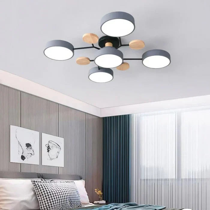 Stylowa Skandynawska Lampa Sufitowa LED Wieloramienna
