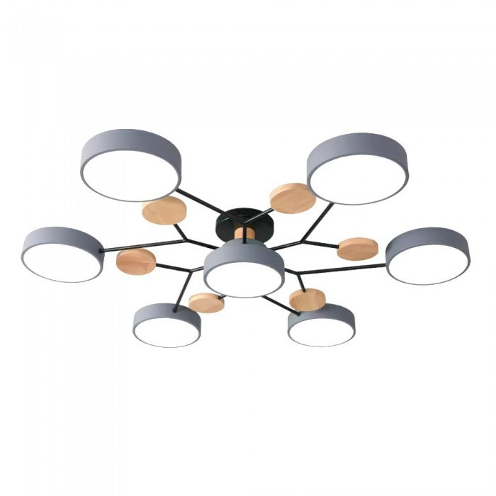 Okrągła lampa sufitowa LED z organicznymi liniami i sferyczną konstrukcją dysku