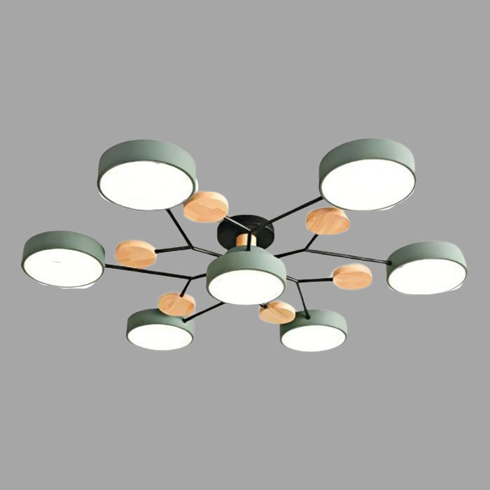 Artystyczna okrągła lampa sufitowa LED z organicznymi liniami i konstrukcja dysku sferycznego