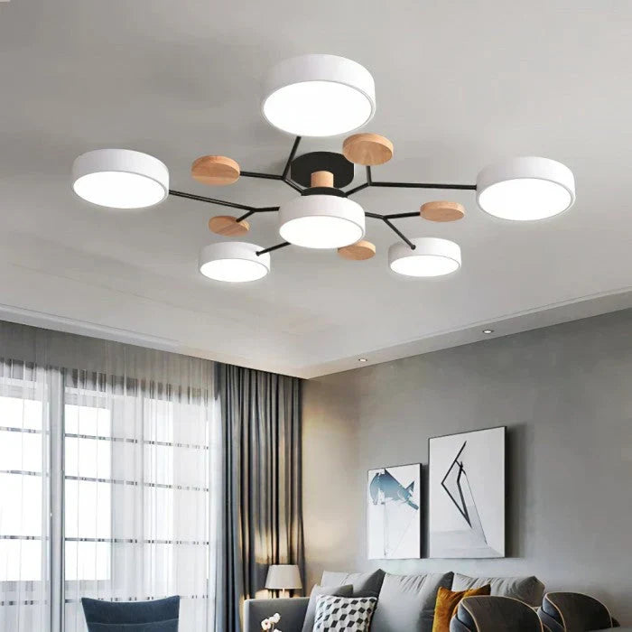 Stylowa Skandynawska Lampa Sufitowa LED Wieloramienna