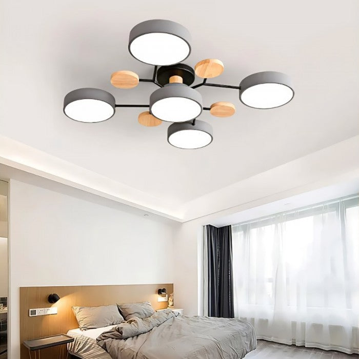 Artystyczna okrągła lampa sufitowa LED z organicznymi liniami i konstrukcja dysku sferycznego