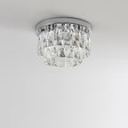 Elegancka luksusowa lśniący kryształowa lampka sufitowa LED do salonów i sypialni