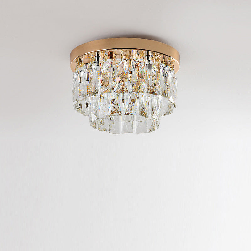 Elegancka luksusowa lśniący kryształowa lampka sufitowa LED do salonów i sypialni