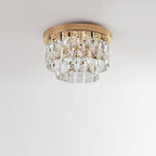 Elegancka luksusowa lśniący kryształowa lampka sufitowa LED do salonów i sypialni