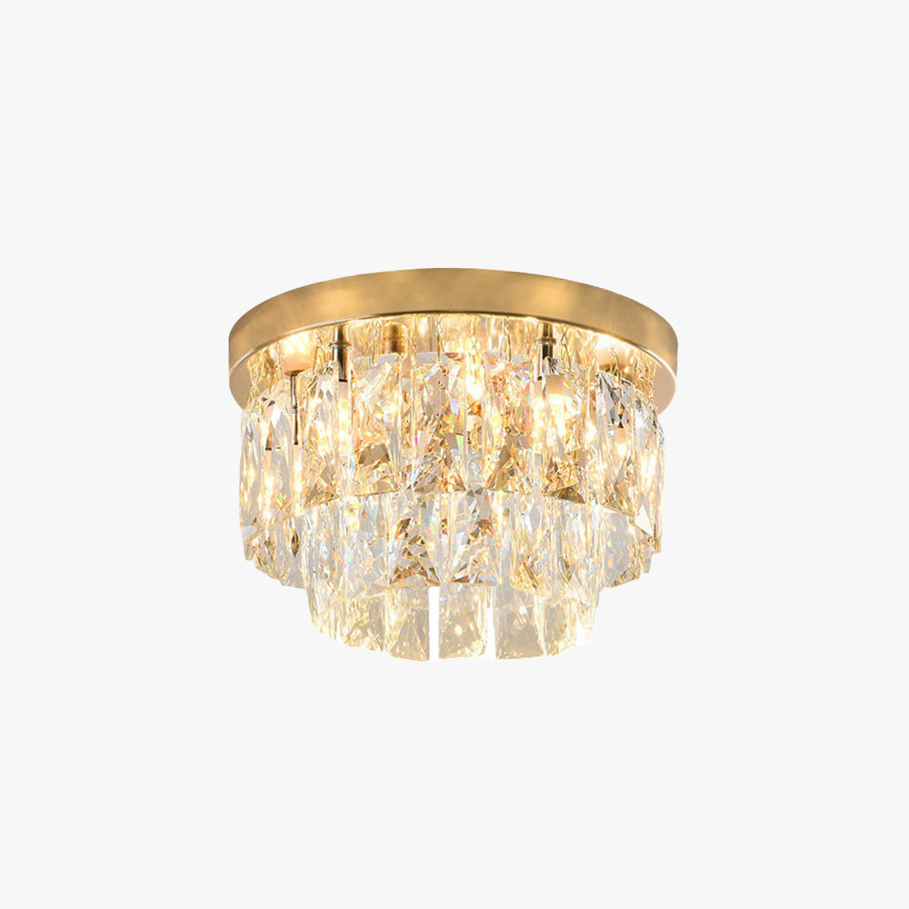 Elegancka luksusowa lśniący kryształowa lampka sufitowa LED do salonów i sypialni