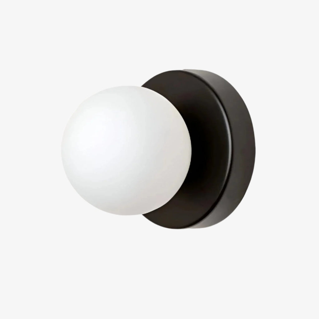 Minimalistyczna skandynawska okrągła szklana lampa ścienna