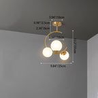 Przytulna skandynawska szklana lampa sufitowa w zakrzywionego globusa