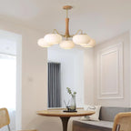 Luksusowa lampa sufitowa w stylu mid-century z mosiądzu i szkła