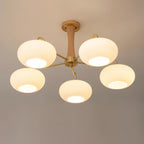 Luksusowa lampa sufitowa w stylu mid-century z mosiądzu i szkła