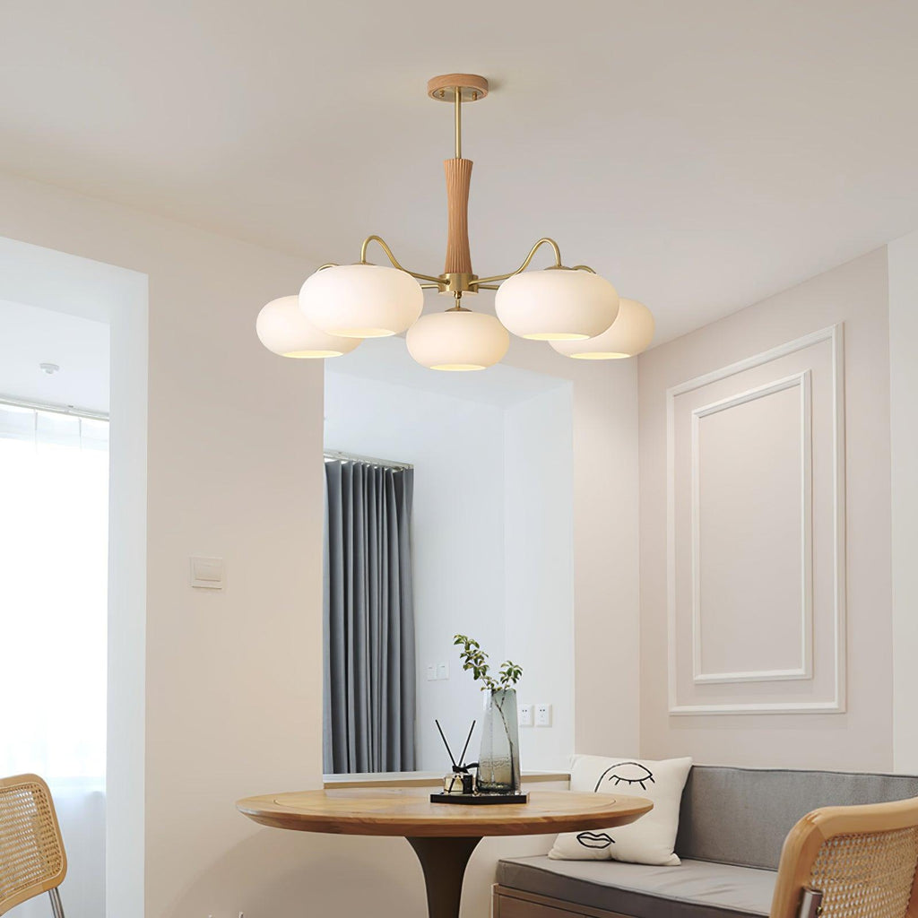 Luksusowa lampa sufitowa w stylu mid-century z mosiądzu i szkła