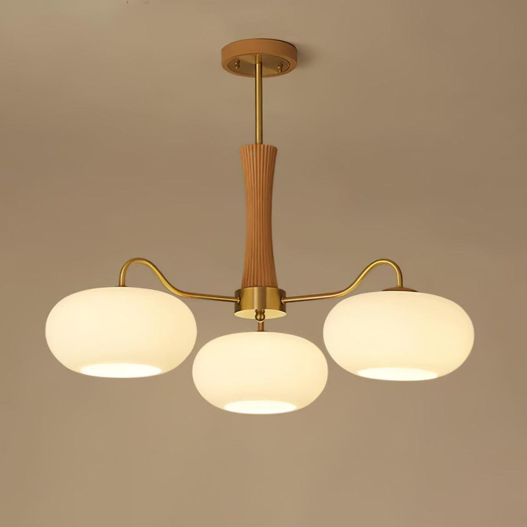 Luksusowa lampa sufitowa w stylu mid-century z mosiądzu i szkła