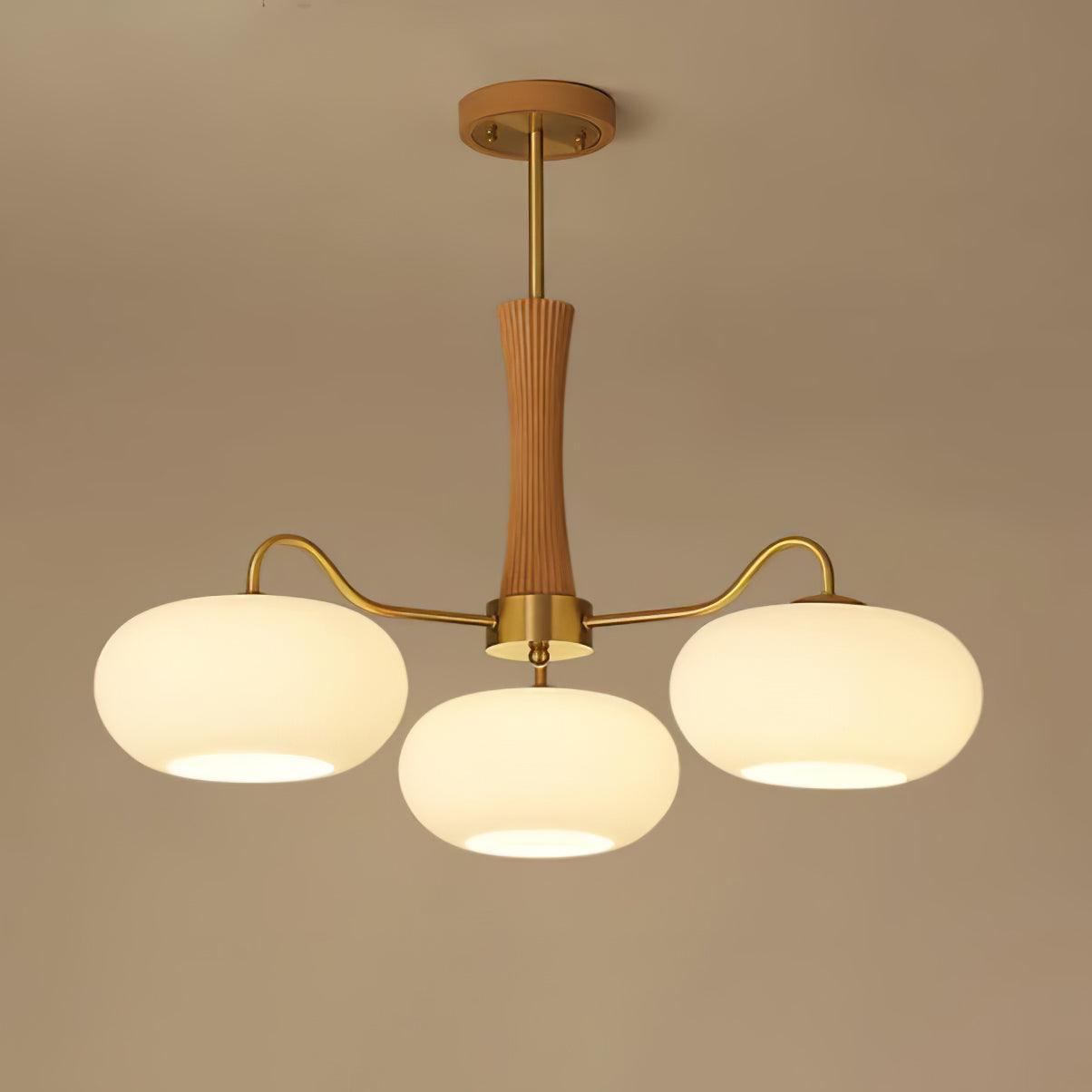 Luksusowa lampa sufitowa w stylu mid-century z mosiądzu i szkła