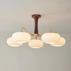 Luksusowa lampa sufitowa w stylu mid-century z mosiądzu i szkła