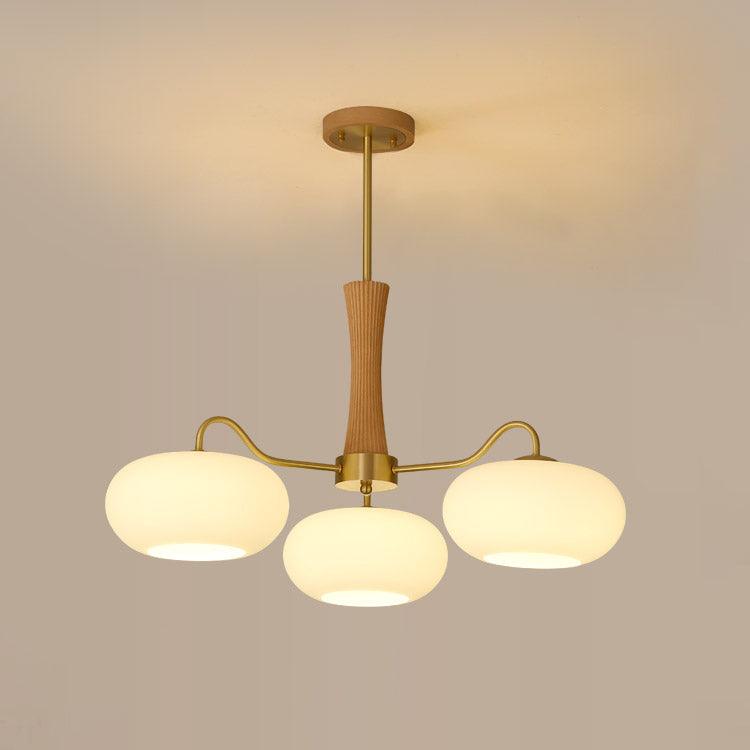 Luksusowa lampa sufitowa w stylu mid-century z mosiądzu i szkła