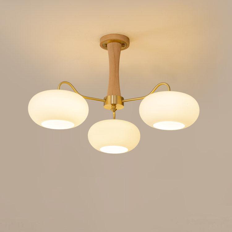 Luksusowa lampa sufitowa w stylu mid-century z mosiądzu i szkła