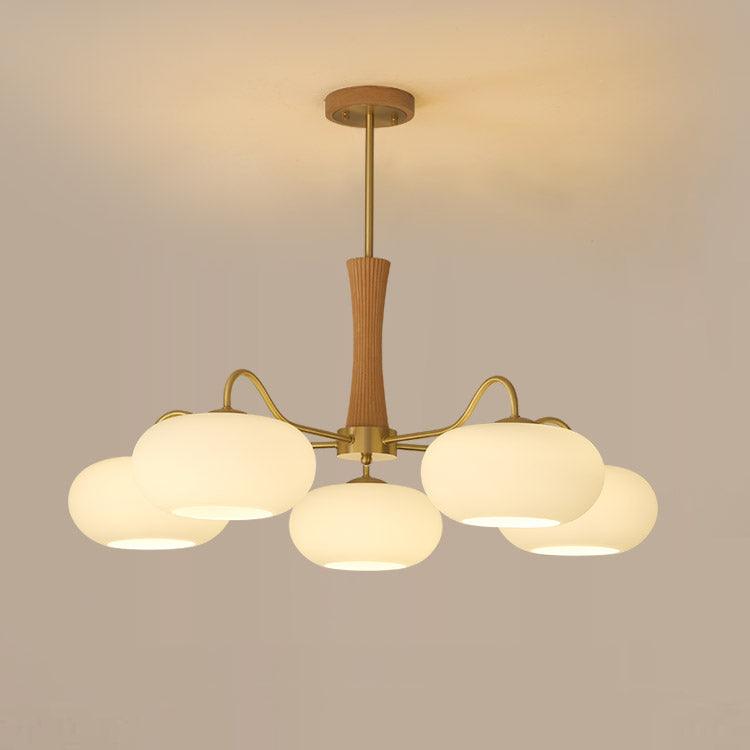 Luksusowa lampa sufitowa w stylu mid-century z mosiądzu i szkła