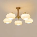 Luksusowa lampa sufitowa w stylu mid-century z mosiądzu i szkła