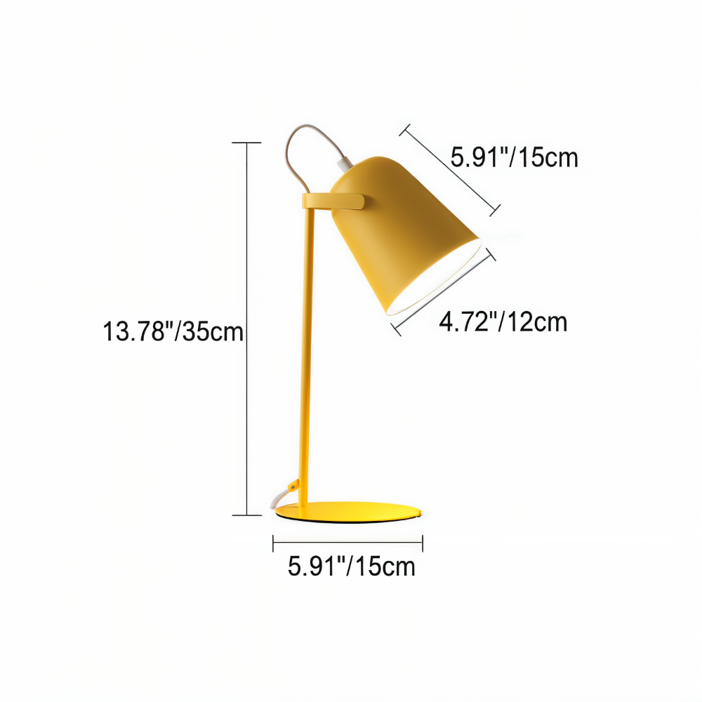 Regulowana nowoczesna lampa biurkowa LED z obrotowym kloszem