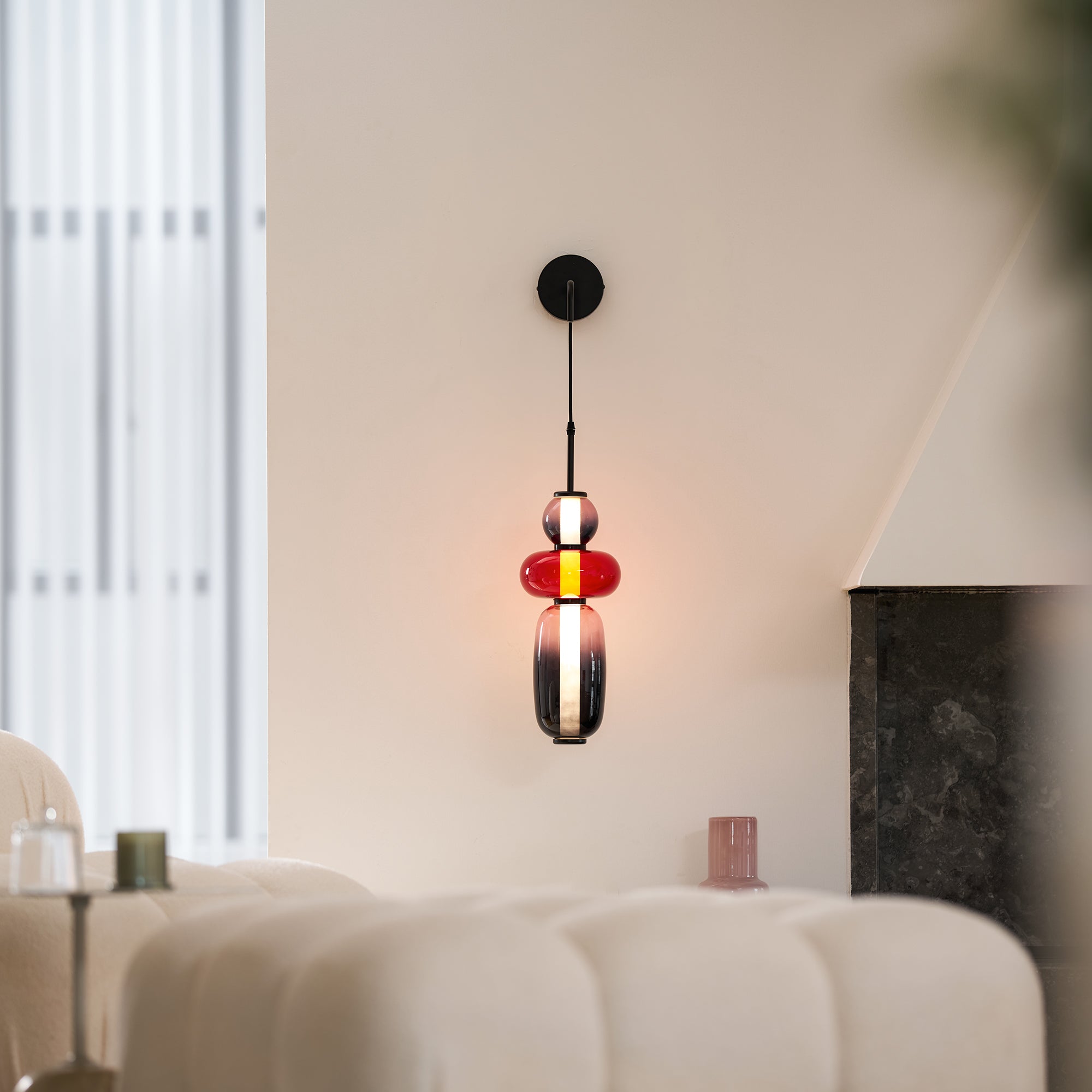Wyrafinowany szkło kandyzowanego lampa ścienna
