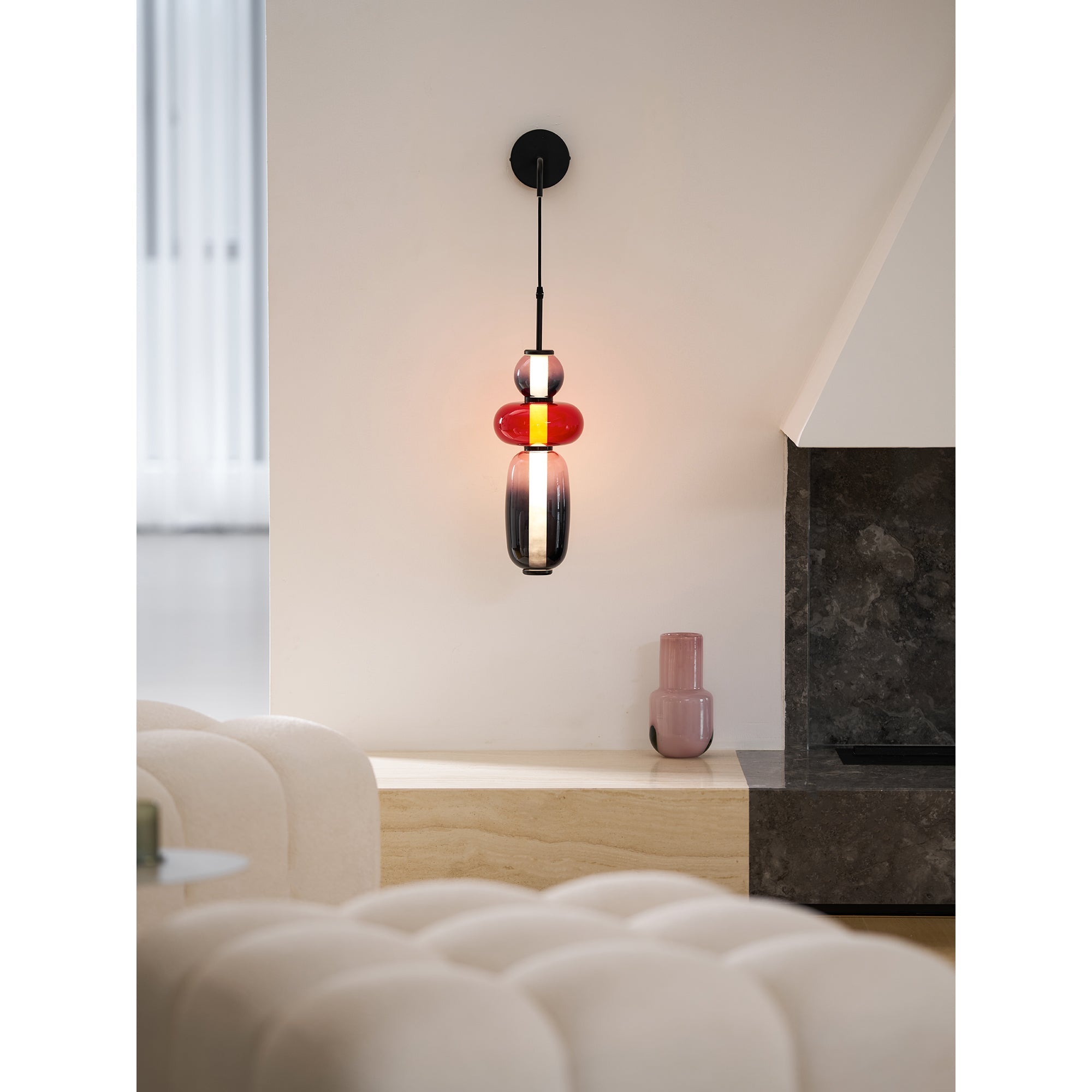 Wyrafinowany szkło kandyzowanego lampa ścienna