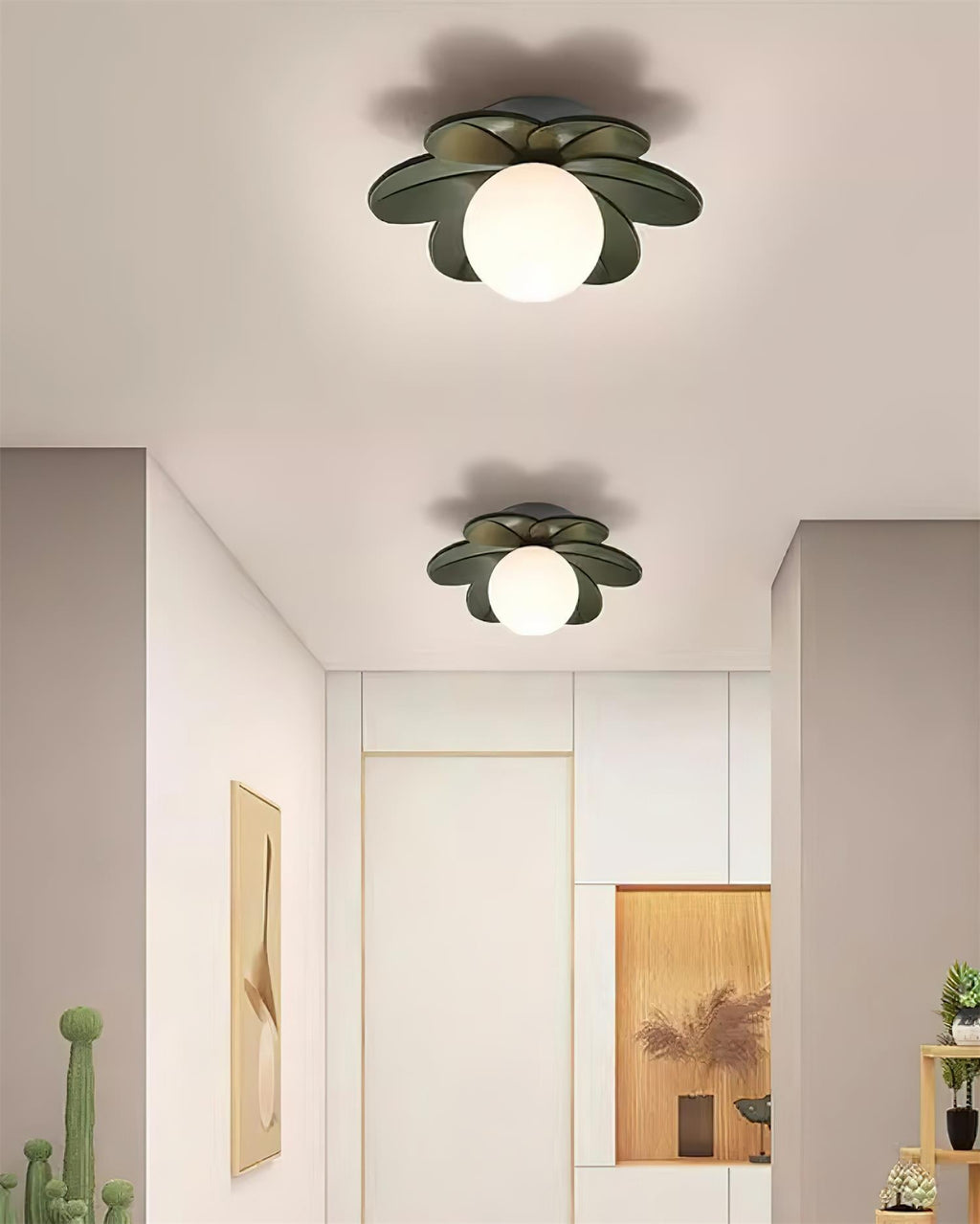Dekoracyjna współczesna kwiatowa lampa sufitowa szklana