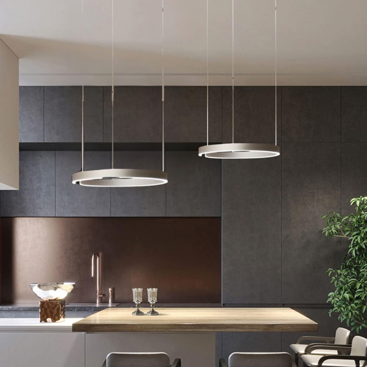 Atmosferyczna okrągła świetlisty lampa wisząca LED do pomieszczeń mieszkalnych