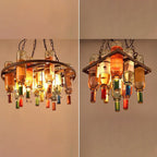 Lampa sufitowa z wiszącym kloszem w stylu vintage do sypialni i salonu
