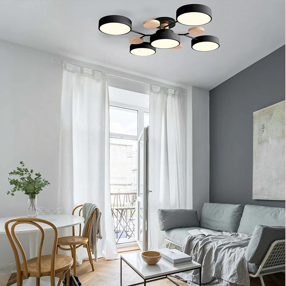 Subtelna geometryczna okrągły lampa sufitowa LED do nowoczesnych pomieszczeń