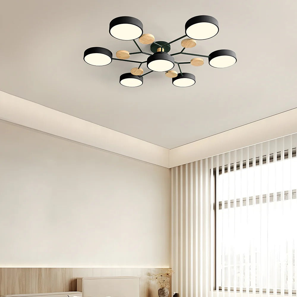 Subtelna geometryczna okrągły lampa sufitowa LED do nowoczesnych pomieszczeń
