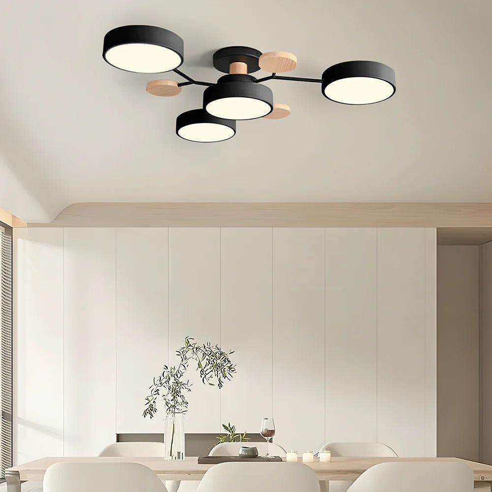 Subtelna geometryczna okrągły lampa sufitowa LED do nowoczesnych pomieszczeń