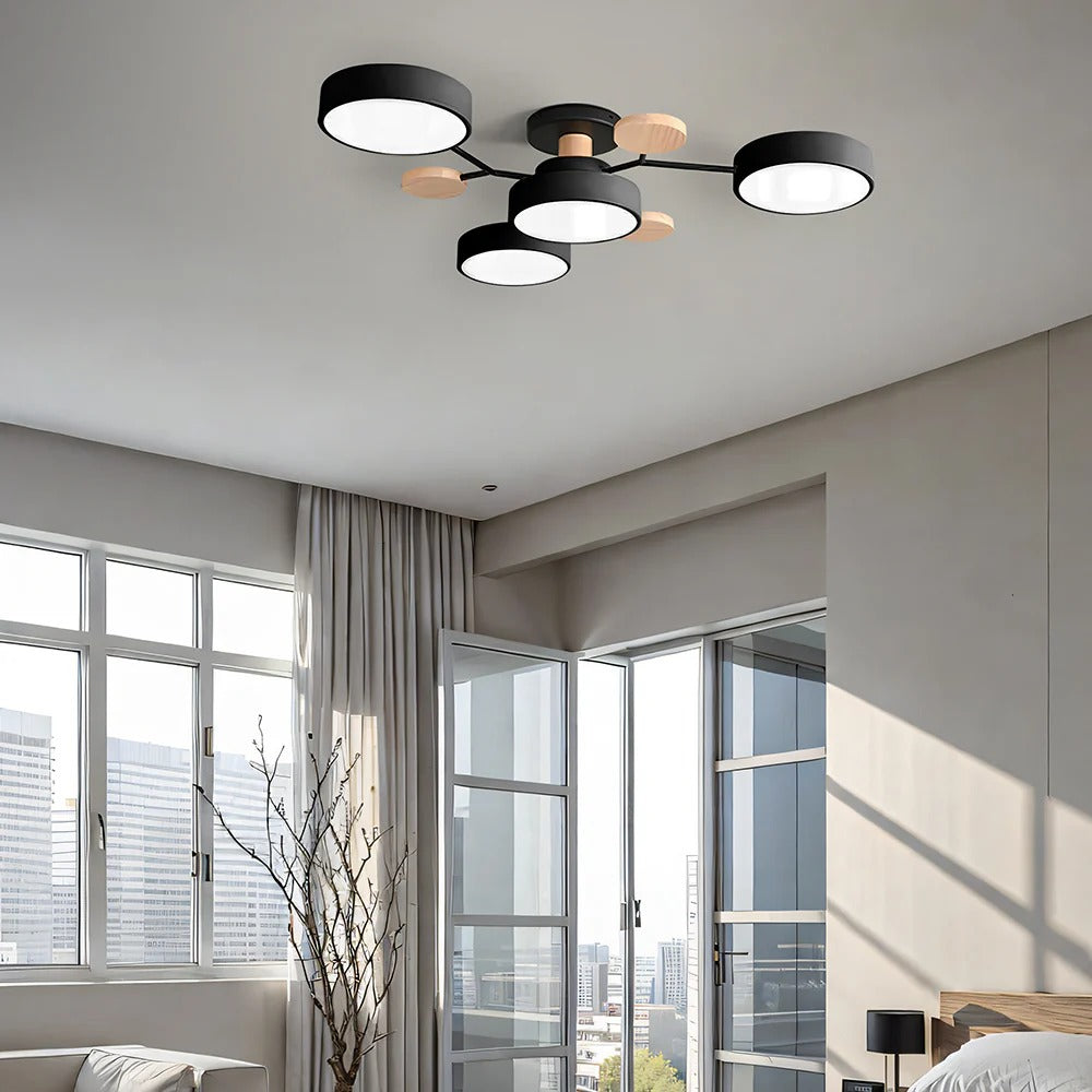 Subtelna geometryczna okrągły lampa sufitowa LED do nowoczesnych pomieszczeń