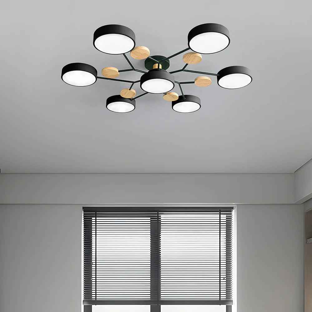 Subtelna geometryczna okrągły lampa sufitowa LED do nowoczesnych pomieszczeń