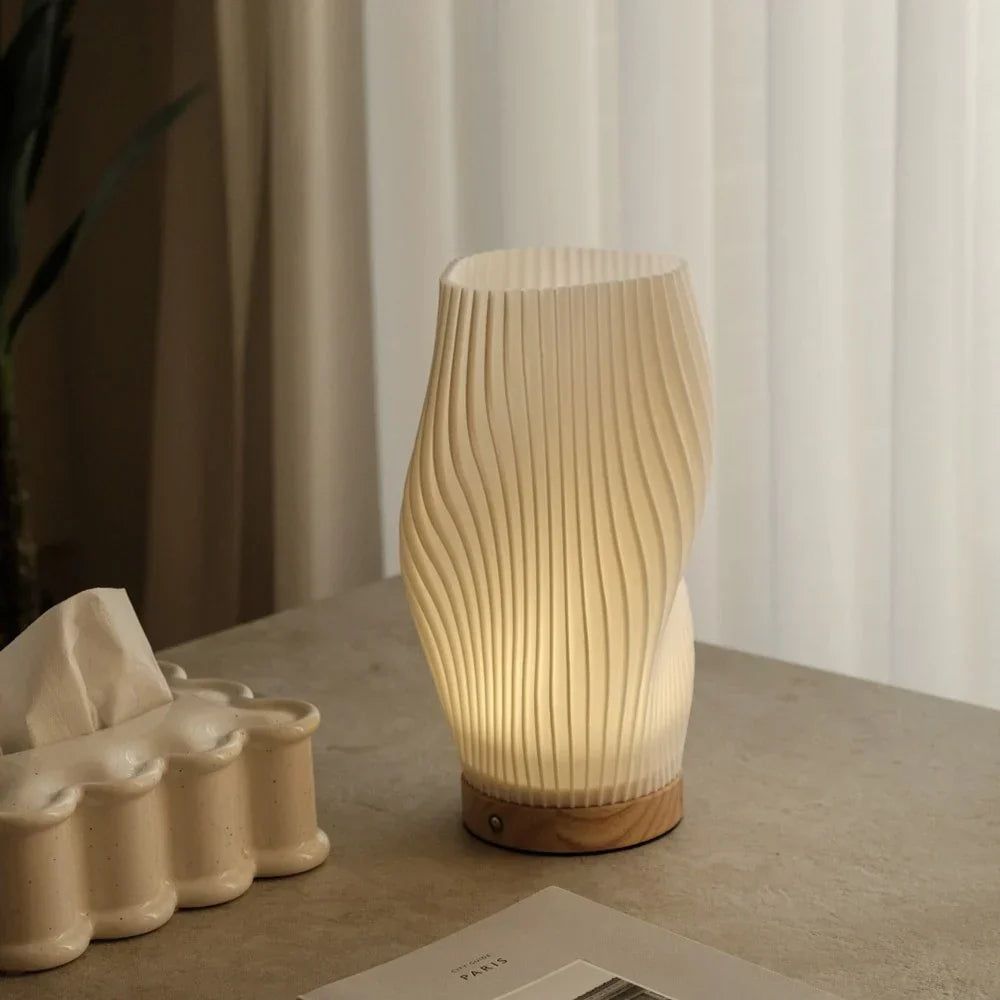 Nowoczesna lampa stołowa wave crest LED oświetlenie dekoracyjne