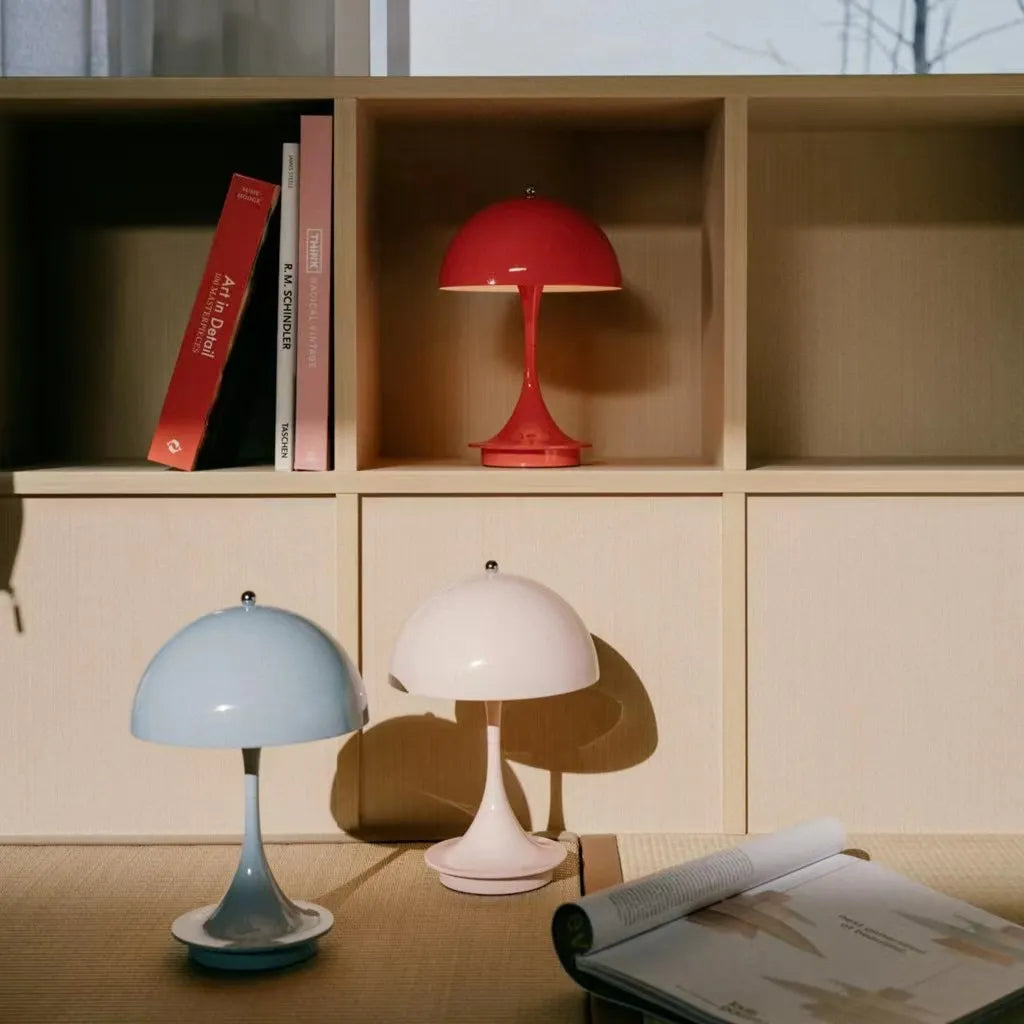 Elegancka bezprzewodowa lampa stołowa LED z regulowanym światłem
