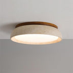 Stylowa lampa sufitowa z trawertynu i drewna