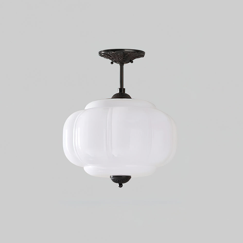 Klasyczna złota lampa sufitowa szklana LED