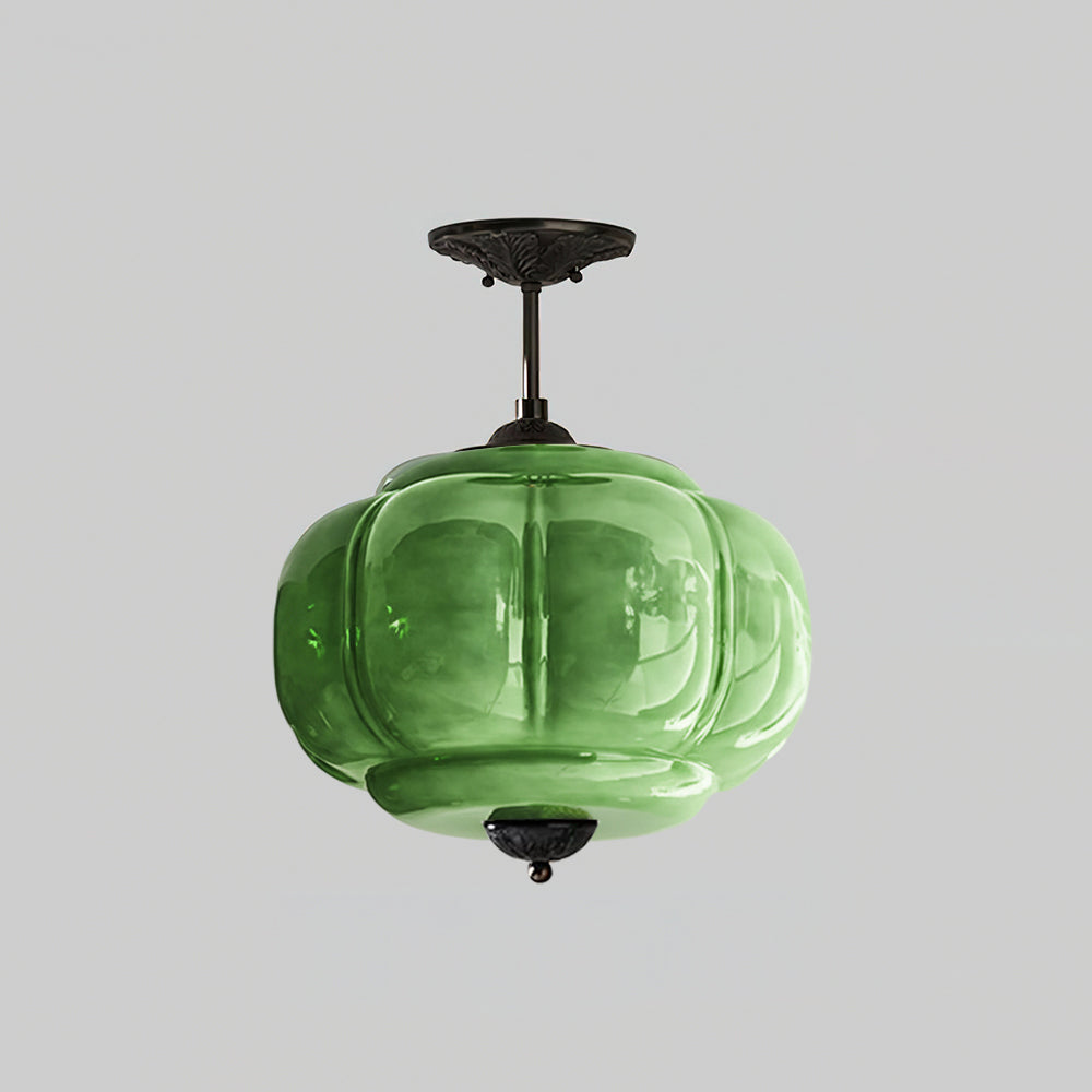 Klasyczna złota lampa sufitowa szklana LED