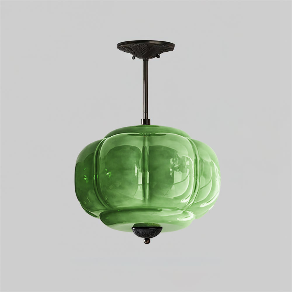 Klasyczna złota lampa sufitowa szklana LED