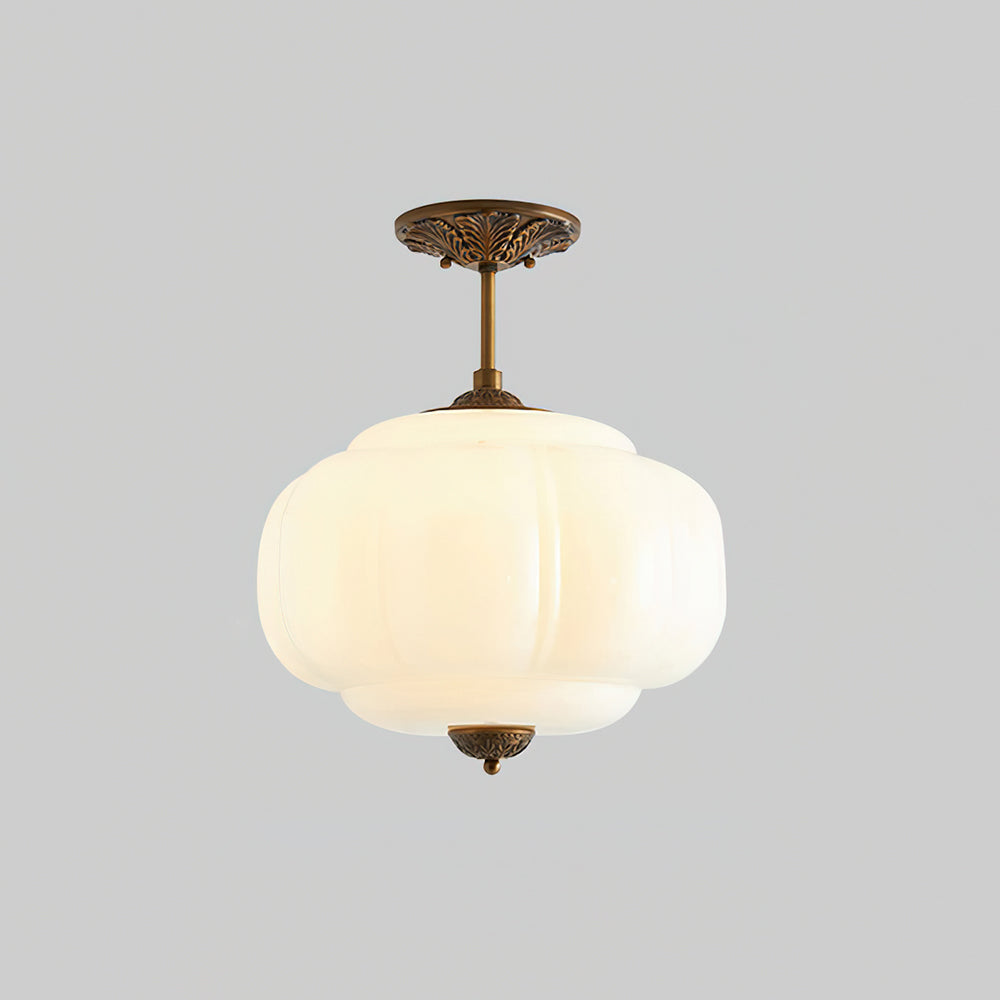 Klasyczna złota lampa sufitowa szklana LED