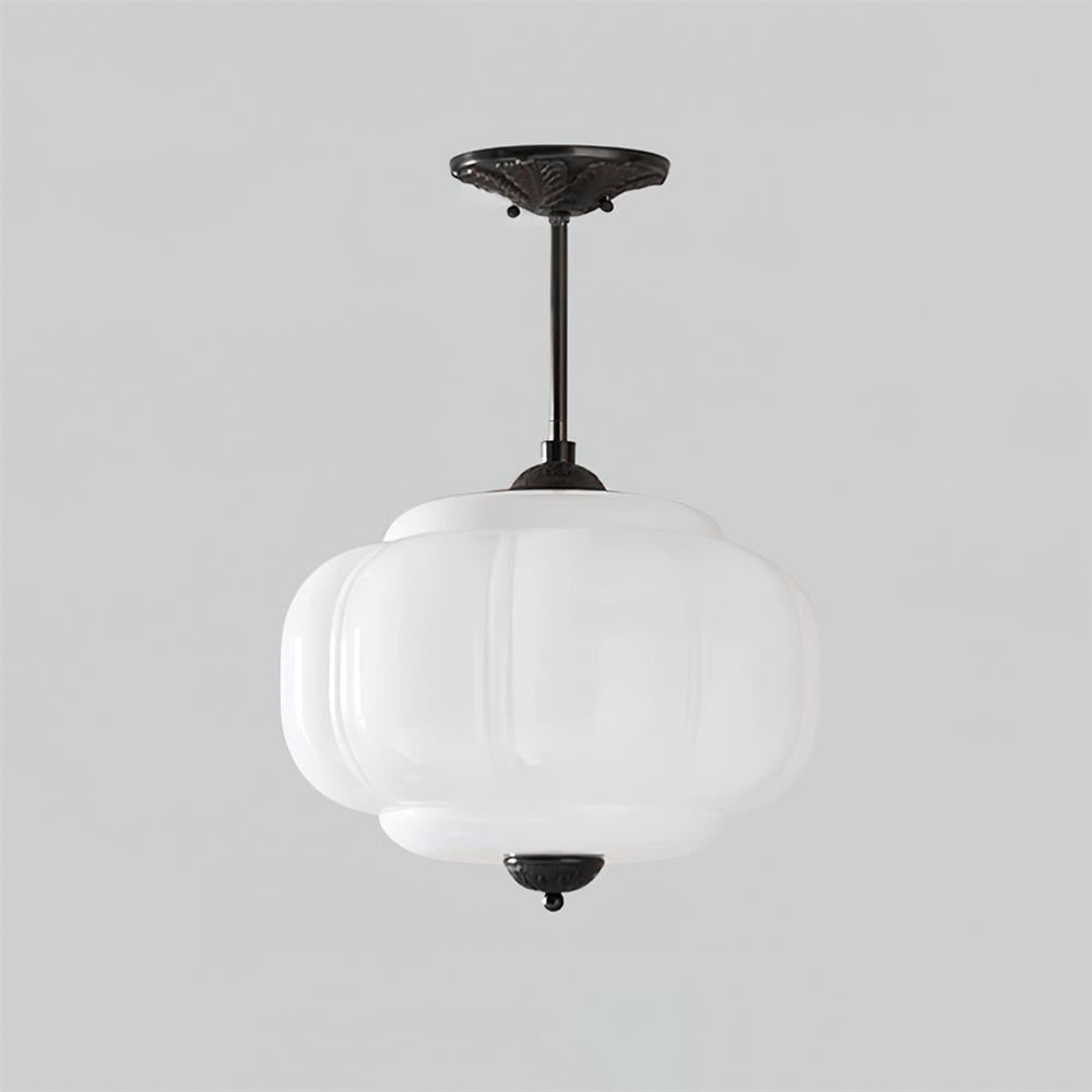 Klasyczna złota lampa sufitowa szklana LED