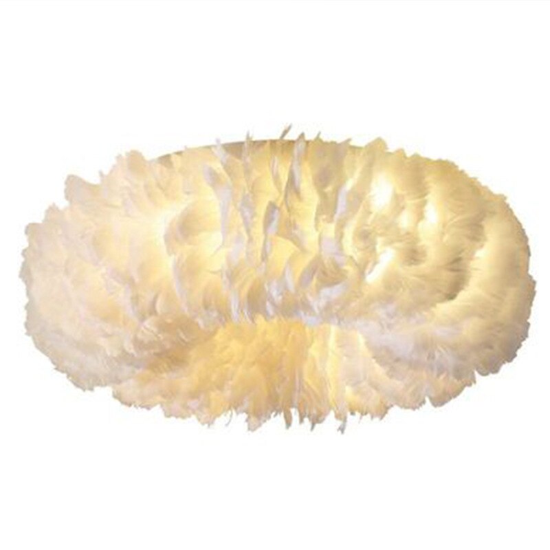 Lampa sufitowa LED w stylu boho z motywem piór do sypialni i salonu