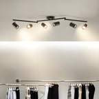 Lampa sufitowa z wieloma głowicami i regulowanymi reflektorami LED