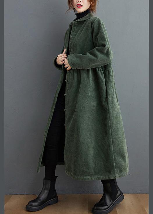 Płaszcz damski luźny krój Czarnozielony styl codzienny średni