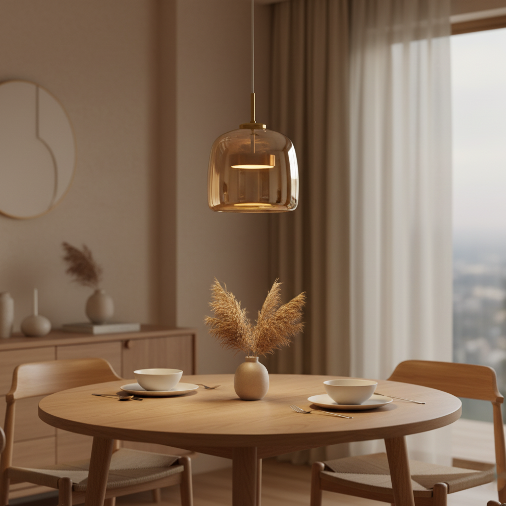 Stylowa lampa wisząca LED w stylu retro z połowy wieku