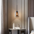 Lampa wisząca z podwójnym szkłem z połowy wieku do jadalni i salonów