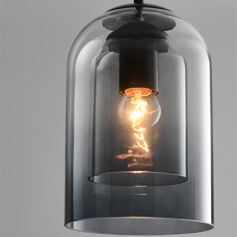 Designerskie lampy sufitowe – lampa wisząca z podwójnym kloszem w stylu mid-century