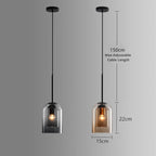 Designerskie lampy sufitowe – lampa wisząca z podwójnym kloszem w stylu mid-century